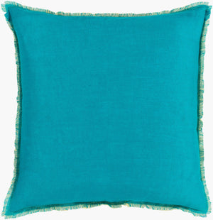 Surya Eyelash 18"L X 18"W Modern Linen Accent Pillow – Chic Home Decor For Living Room & Bedroom Blue Linen Eyl005-2020p