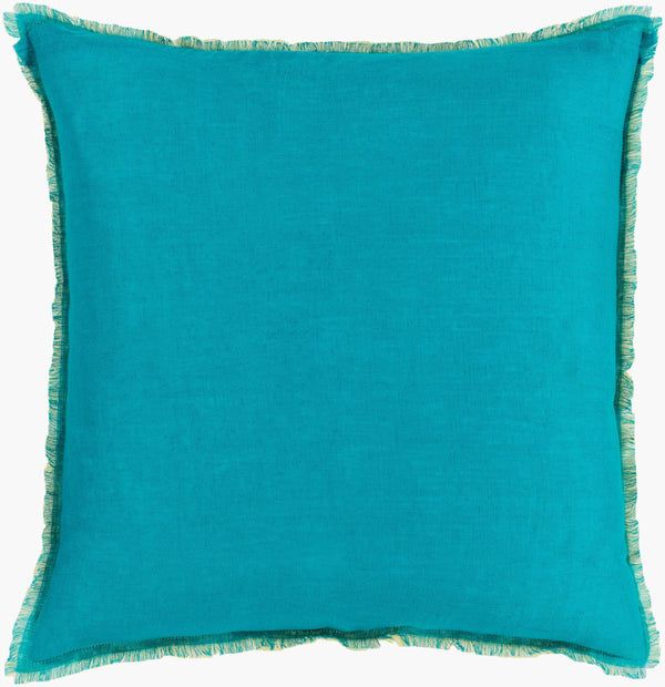 Surya Eyelash 18"L X 18"W Modern Linen Accent Pillow – Chic Home Decor For Living Room & Bedroom Blue Linen Eyl005-2020p