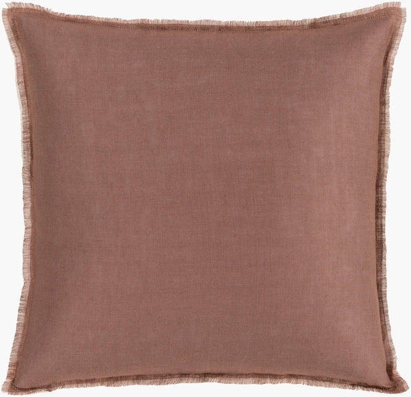 Surya Eyelash 18"L X 18"W Modern Linen Accent Pillow – Chic Home Decor For Living Room & Bedroom Medium Brown Linen Eyl007-1818p