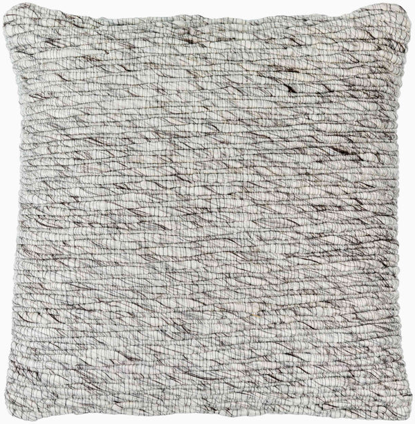 Surya Elowyn Cottage Charm 18"L X 18"W Accent Pillow - Soft, Durable, Machine Washable With Intricate Stitching Medium Gray Polypropylene,Cotton Eyn001-2222d