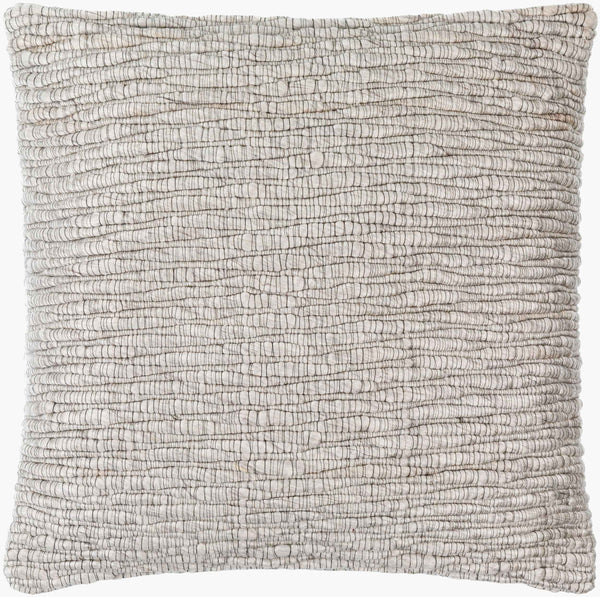 Surya Elowyn Cottage Charm 18"L X 18"W Accent Pillow - Soft, Durable, Machine Washable With Intricate Stitching Medium Gray Polypropylene,Cotton Eyn002-2222