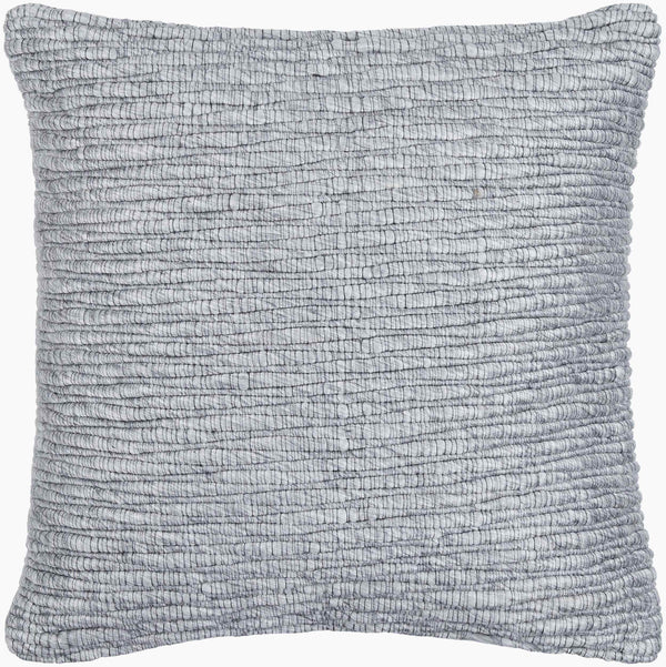 Surya Elowyn Cottage Charm 18"L X 18"W Accent Pillow - Soft, Durable, Machine Washable With Intricate Stitching Light Slate Polypropylene,Cotton Eyn003-2222p