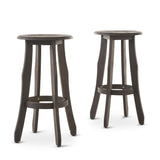 Christopher Knight Home® - Noble House - Pike Outdoor Finished Acacia Wood Barstools - Set of 2