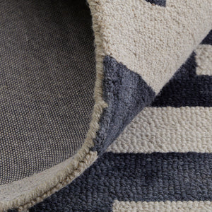 Feizy Rugs Lorrain Hand-tufted Wool Geometric Rug - Stain-resistant, High Traffic Area, Luxurious Modern Design Ivory,Black Wool 6108568fnor000p00