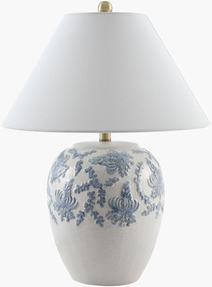 Livabliss Elysora Felt and Metal Base Table Lamp with Linen Shade for Cozy Reading Nooks EYSR-002
