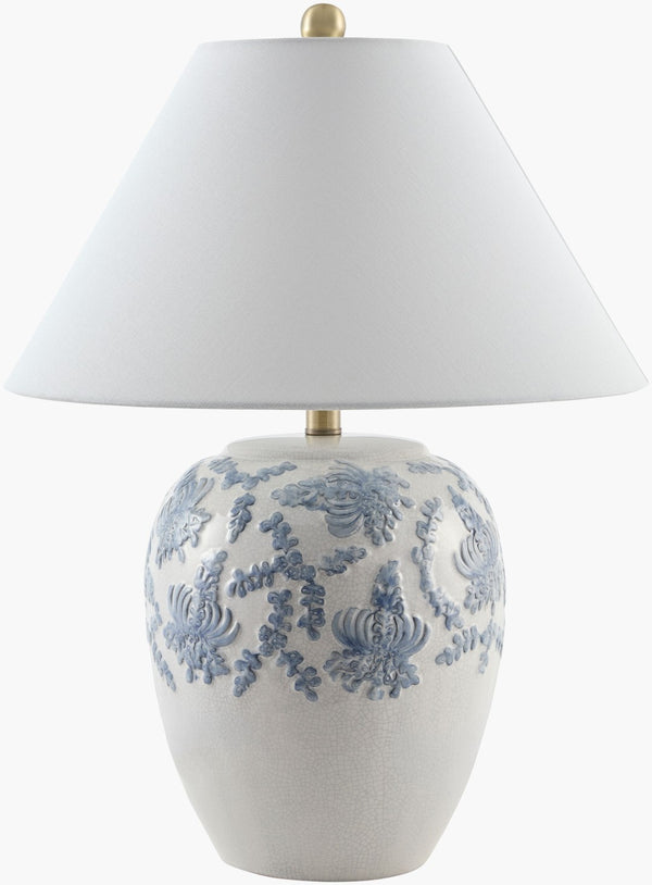 Livabliss Elysora Felt and Metal Base Table Lamp with Linen Shade for Cozy Reading Nooks EYSR-002