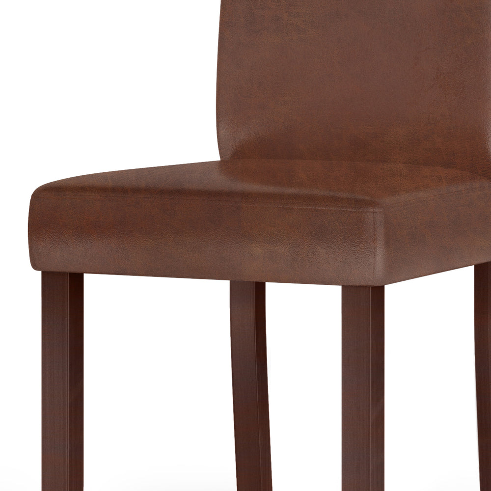 English Elm Acadian Parson Dining Chairs Set Of 2 - Distressed Vegan Leather, Solid Wood Legs, Comfort & Style B136P159796