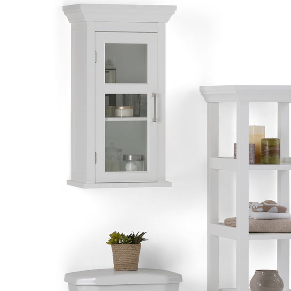 English Elm Avington - Contemporary Pure White Single Door Wall Cabinet With Adjustable Shelf For Versatile Storage B136P158502