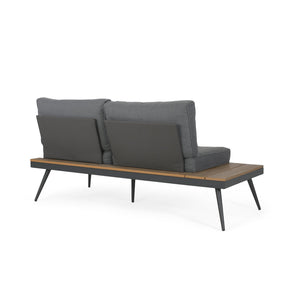 English Elm Norfolk Outdoor Left Sectional Seat with Mesh Back and Faux Wood Aluminum Frame 62750.00LGRY