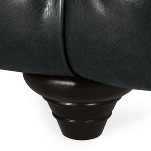 English Elm Mirod Button Tufted Three Seat Pu Sofa with Birch Legs for Living Room N760S0000012B