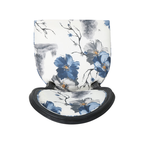 English Elm Christopher Knight Home® - ROUND Round Back Chair Set with French Country Fabric, Floral & Chevron Accents, Rubberwood Legs Blue+Multi 62529.00PRT