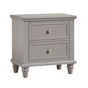 Homelegance By Top-Line Dasha 2-Drawer End Table Grey Wood