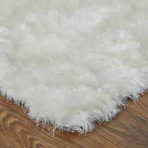 Feizy Rugs Indochine Plush Hand-tufted Polyester Shag Rug - Luxurious High Pile For Contemporary Spaces White Polyester 4944550fwht000n80
