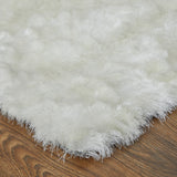 Feizy Rugs Indochine Plush Hand-tufted Polyester Shag Rug - Luxurious High Pile For Contemporary Spaces White Polyester 4944550fwht000n80