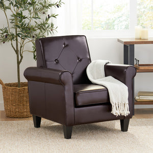 Christopher Knight Home® - Noble House - Isaac Tufted Brown Leather Club Chair