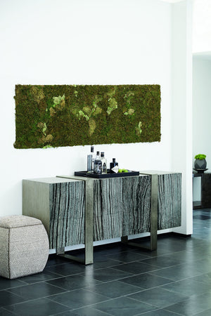 Bernhardt Bernhardt Linea Entertainment Console With Black Forest Marble, Cerused Greige Wood & Textured Aluminum 384875G