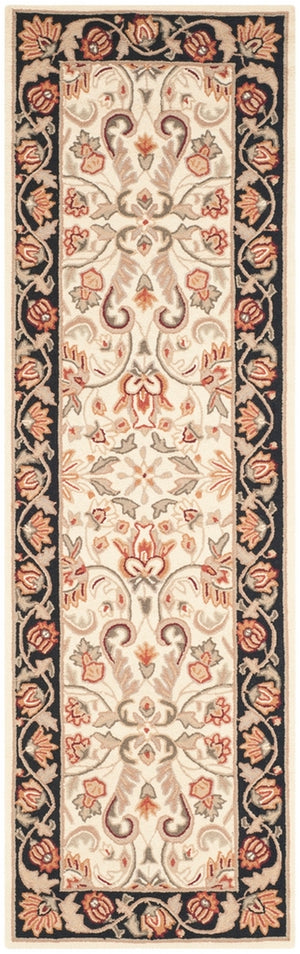 Safavieh Gentry Hand Hooked Polypropylene Rug Ivory / Black EZC101A-24