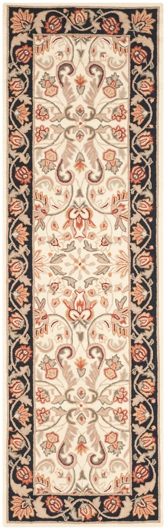 Safavieh Gentry Hand Hooked Polypropylene Rug Ivory / Black EZC101A-24