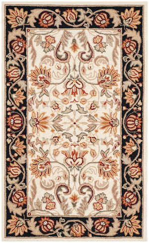 Safavieh Gentry Hand Hooked Polypropylene Rug Ivory / Black EZC101A-24