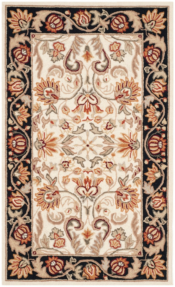 Safavieh Gentry Hand Hooked Polypropylene Rug Ivory / Black EZC101A-24