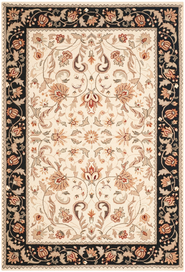 Safavieh Gentry Hand Hooked Polypropylene Rug Ivory / Black EZC101A-24