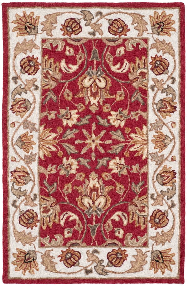 Safavieh Gentry Hand Hooked  Rug Red / Ivory EZC101C-4