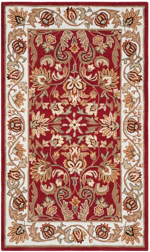Safavieh Gentry Hand Hooked  Rug Red / Ivory EZC101C-4