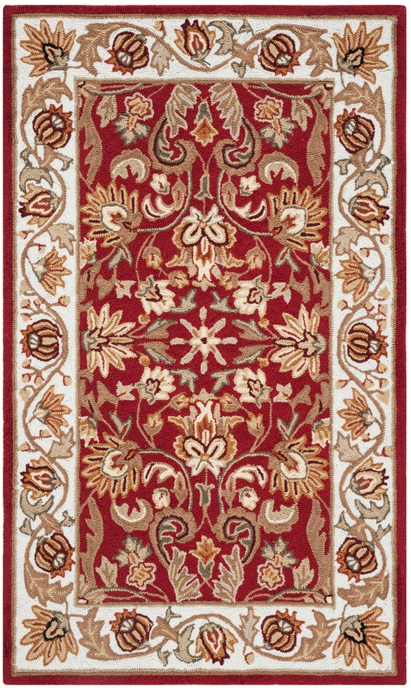 Safavieh Gentry Hand Hooked  Rug Red / Ivory EZC101C-4