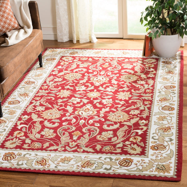 Safavieh Gentry Hand Hooked  Rug Red / Ivory EZC101C-4
