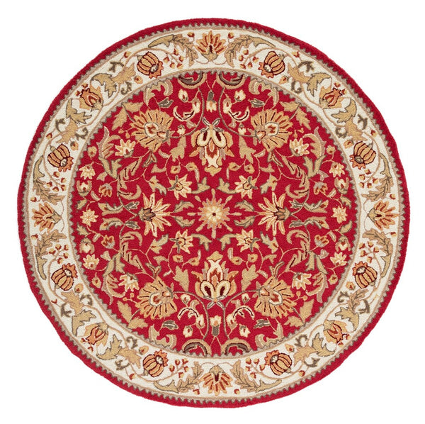 Safavieh Gentry Hand Hooked  Rug Red / Ivory EZC101C-4