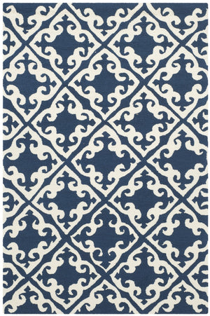 Safavieh Easy Care 416 Hand Hooked  Rug Navy / Ivory EZC416A-3