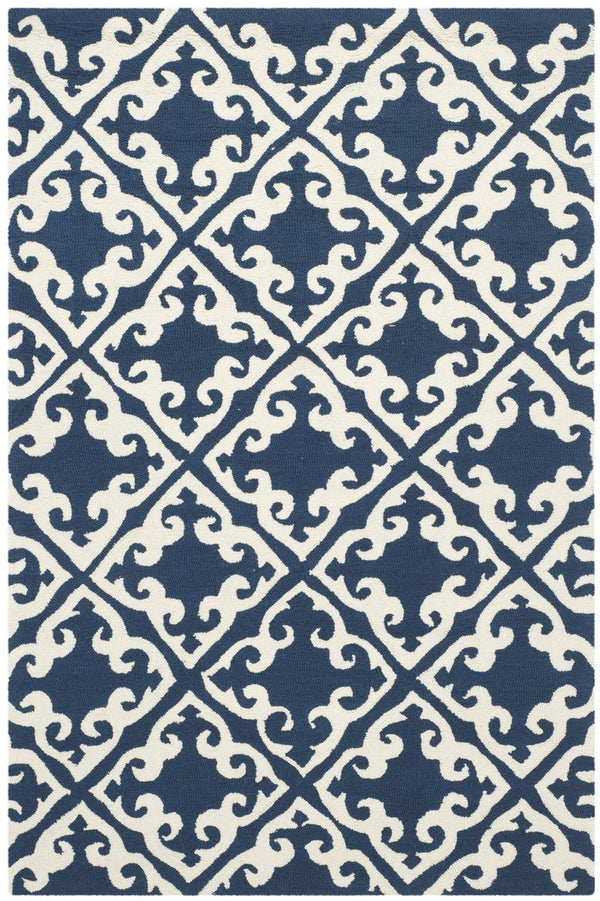 Safavieh Easy Care 416 Hand Hooked  Rug Navy / Ivory EZC416A-3