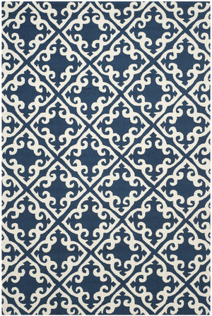 Safavieh Easy Care 416 Hand Hooked  Rug Navy / Ivory EZC416A-3