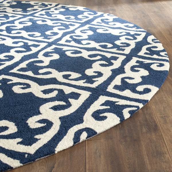 Safavieh Easy Care 416 Hand Hooked  Rug Navy / Ivory EZC416A-3