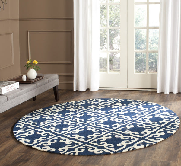Safavieh Easy Care 416 Hand Hooked  Rug Navy / Ivory EZC416A-3