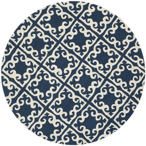 Safavieh Easy Care 416 Hand Hooked  Rug Navy / Ivory EZC416A-3