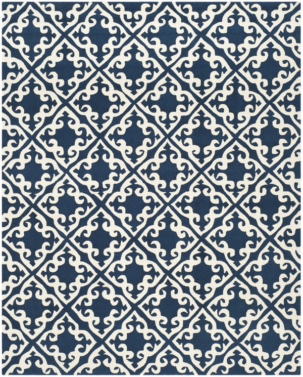 Safavieh Easy Care 416 Hand Hooked  Rug Navy / Ivory EZC416A-3