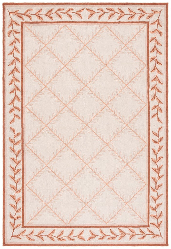 Safavieh Lattice Vine Hand Hooked  Rug Ivory / Beige EZC430C-3