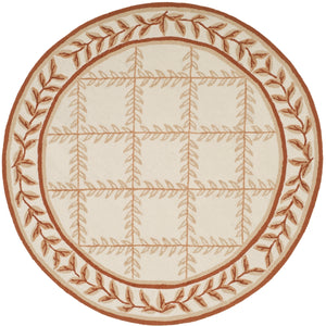 Safavieh Lattice Vine Hand Hooked  Rug Ivory / Beige EZC430C-3
