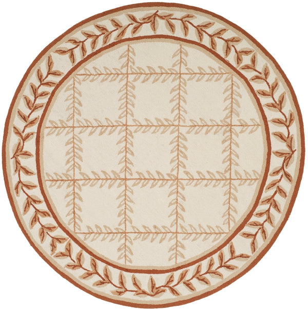 Safavieh Lattice Vine Hand Hooked  Rug Ivory / Beige EZC430C-3