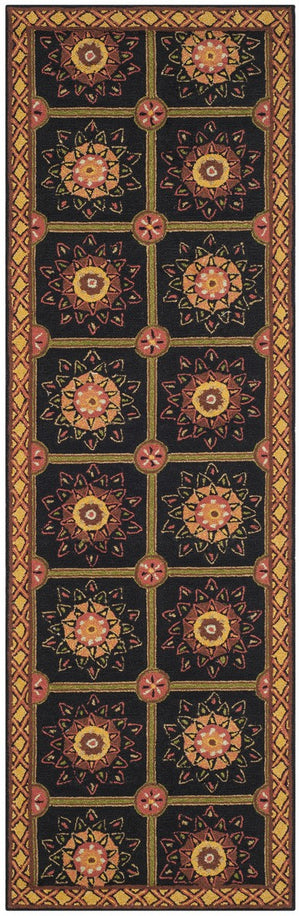 Safavieh Easy Care Hand Hooked Polypropylene Rug Black / Yellow EZC711C-3