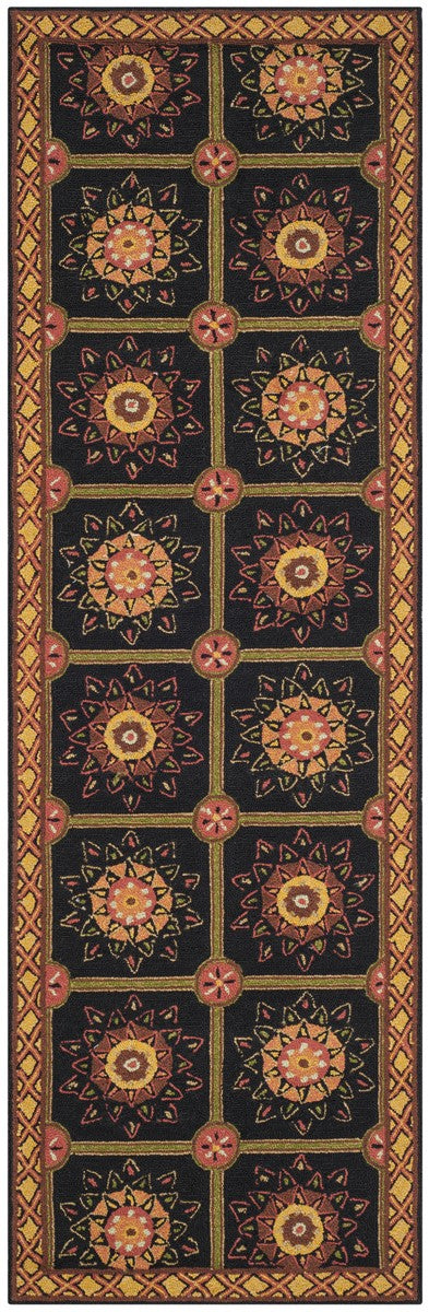 Safavieh Easy Care Hand Hooked Polypropylene Rug Black / Yellow EZC711C-3