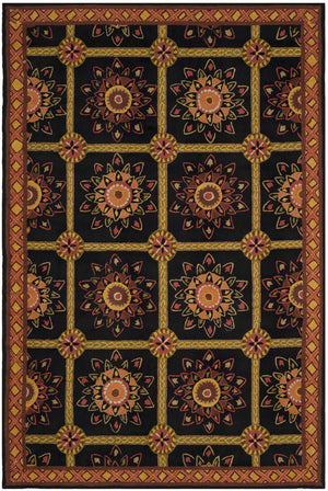 Safavieh Easy Care Hand Hooked Polypropylene Rug Black / Yellow EZC711C-3