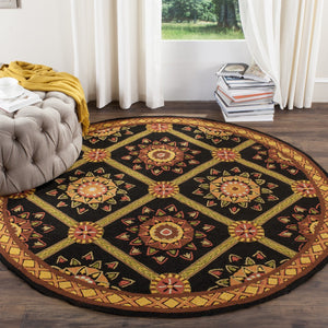 Safavieh Easy Care Hand Hooked Polypropylene Rug Black / Yellow EZC711C-3