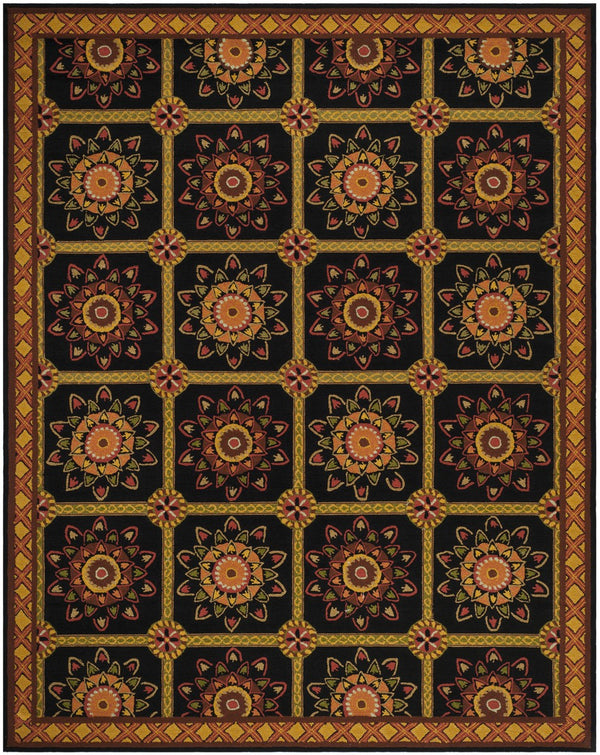 Safavieh Easy Care Hand Hooked Polypropylene Rug Black / Yellow EZC711C-3