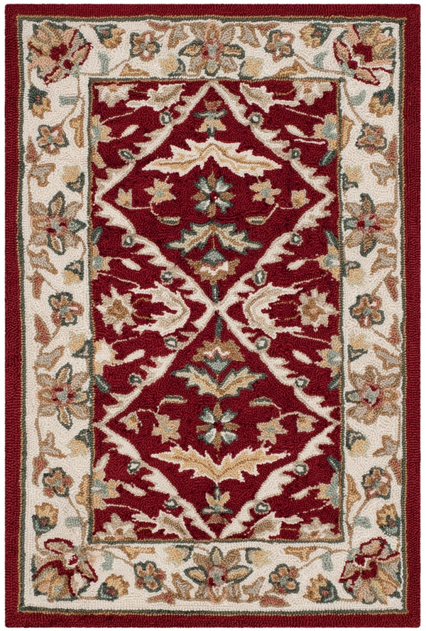 Safavieh Hannah Hand Hooked  Rug Red / Ivory EZC717A-3