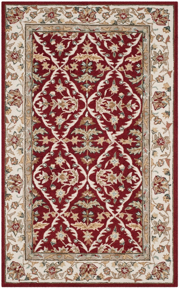 Safavieh Hannah Hand Hooked  Rug Red / Ivory EZC717A-3