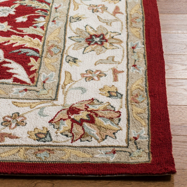 Safavieh Hannah Hand Hooked  Rug Red / Ivory EZC717A-3
