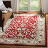 Safavieh Hannah Hand Hooked  Rug Red / Ivory EZC717A-3