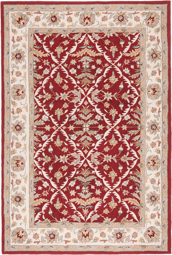 Safavieh Hannah Hand Hooked  Rug Red / Ivory EZC717A-3